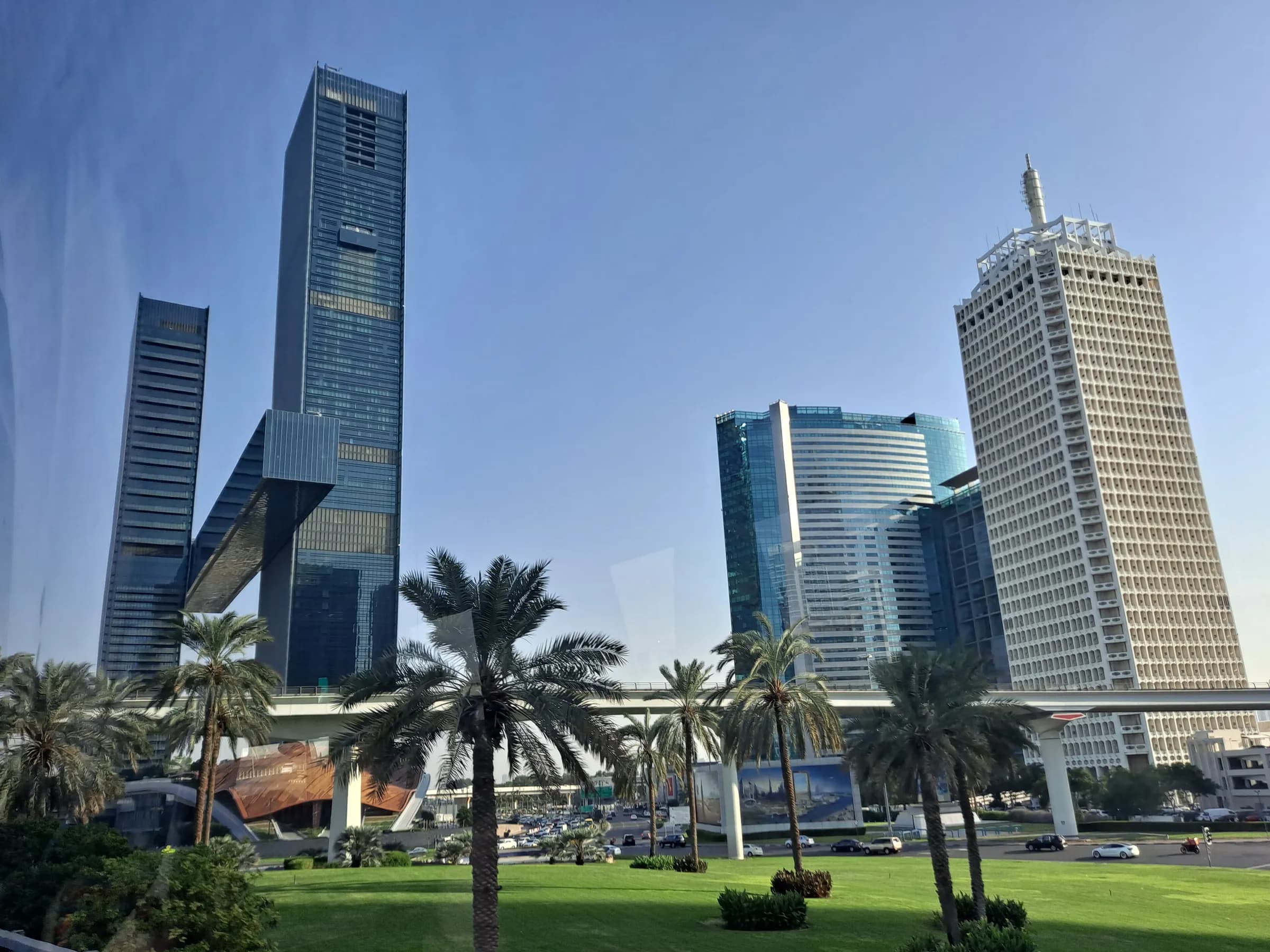 Office towers and the Dubai World Trade Centre on Sheikh Zayed Road